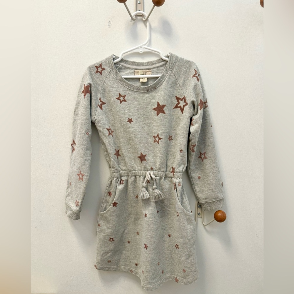 PEEK Velour Star Patterned Jersey Kids Dress